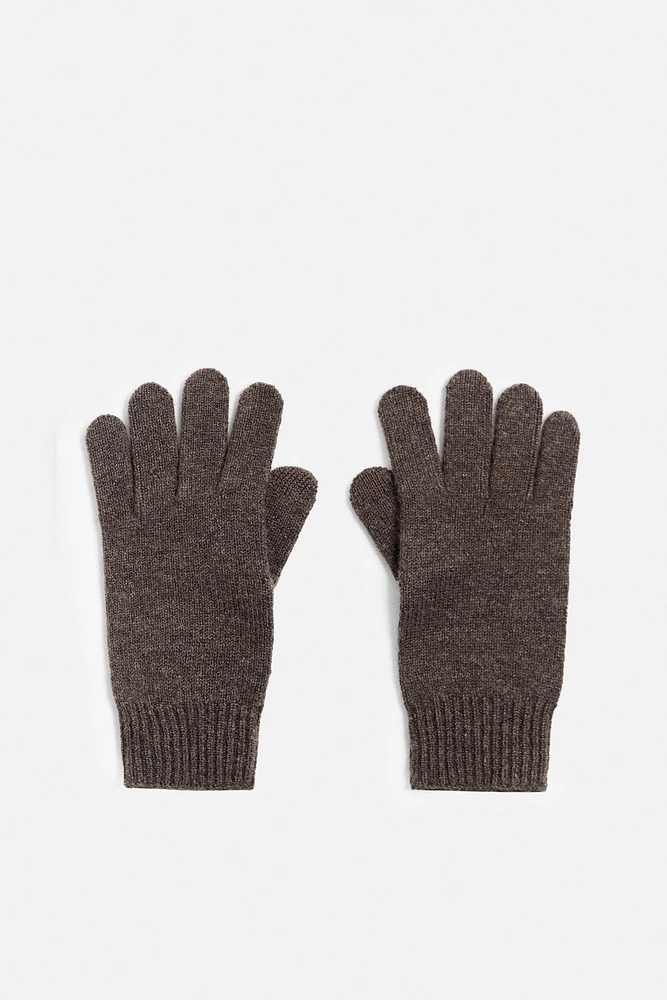 WOOL - CASHMERE KNIT GLOVES