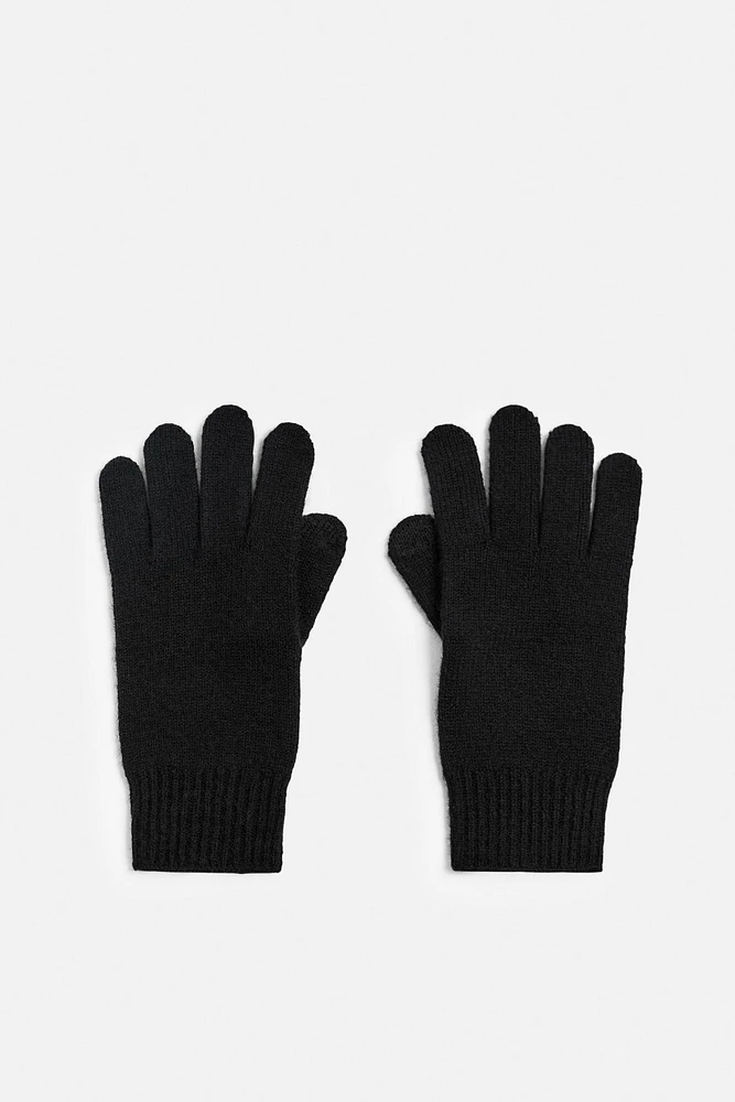 WOOL - CASHMERE KNIT GLOVES