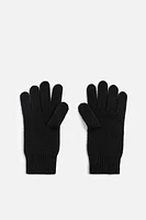 WOOL - CASHMERE KNIT GLOVES