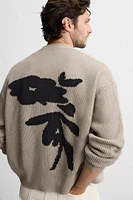 CONTRAST INTARSIA CARDIGAN