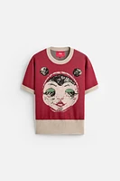 JACQUARD KNIT FACE T-SHIRT X HARRY LAMBERT