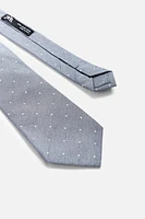 SILK - COTTON POLKA DOT TIE