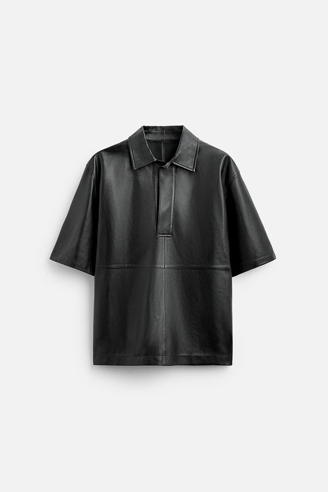 LEATHER POLO OVERSHIRT LIMITED EDITION