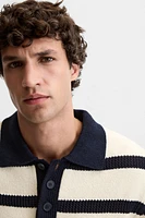 JACQUARD STRIPED KNIT POLO