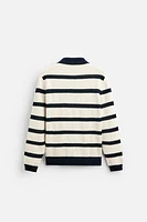 JACQUARD STRIPED KNIT POLO