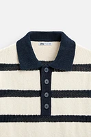 JACQUARD STRIPED KNIT POLO