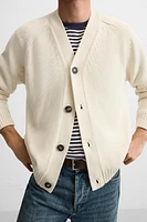 CONTRAST BUTTON CARDIGAN