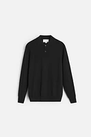 MERINO WOOL KNIT POLO SHIRT