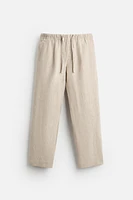 100% LINEN JOGGER WAIST PANTS