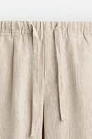 100% LINEN JOGGER WAIST PANTS