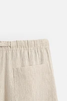 100% LINEN JOGGER WAIST PANTS