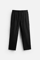 100% LINEN JOGGER WAIST PANTS