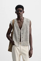 STRUCTURED OPENWORK VEST