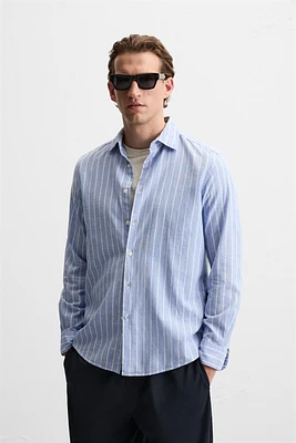 COTTON - LINEN STRIPED SHIRT