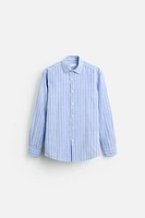 COTTON - LINEN STRIPED SHIRT