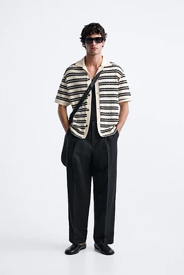 STRUCTURED STRIPED CARDIGAN