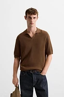 TEXTURED KNIT POLO