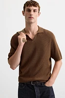 TEXTURED KNIT POLO