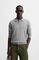 WOOL - CASHMERE KNIT POLO SHIRT