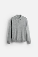 WOOL - CASHMERE KNIT POLO SHIRT