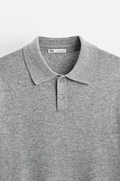 WOOL - CASHMERE KNIT POLO SHIRT