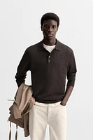 WOOL - CASHMERE LIGHTWEIGHT KNIT POLO