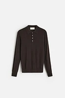 WOOL - CASHMERE LIGHTWEIGHT KNIT POLO