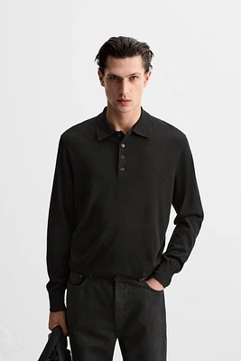 WOOL - CASHMERE LIGHTWEIGHT KNIT POLO