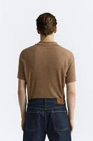 LINEN - VISCOSE KNIT POLO SHIRT