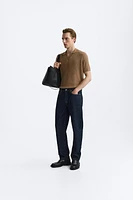 LINEN - VISCOSE KNIT POLO SHIRT