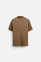 LINEN - VISCOSE KNIT POLO SHIRT