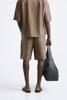 PLEATED WRINKLE LOOK SHORTS