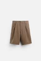 PLEATED WRINKLE LOOK SHORTS