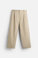 PLEATED STRAIGHT FIT PANTS