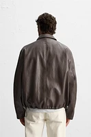 FAUX LEATHER POCKET JACKET