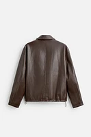 FAUX LEATHER POCKET JACKET