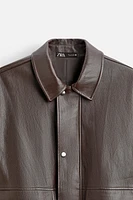 FAUX LEATHER POCKET JACKET