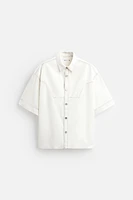 COTTON - LYOCELL TOPSTITCHING SHIRT