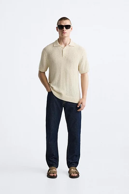 TEXTURED KNIT POLO SHIRT