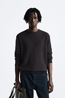 BASIC TEXTURED KNIT SWEATER