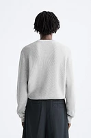 BASIC TEXTURED KNIT SWEATER