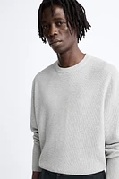 BASIC TEXTURED KNIT SWEATER