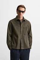 FAUX SUEDE OVERSHIRT