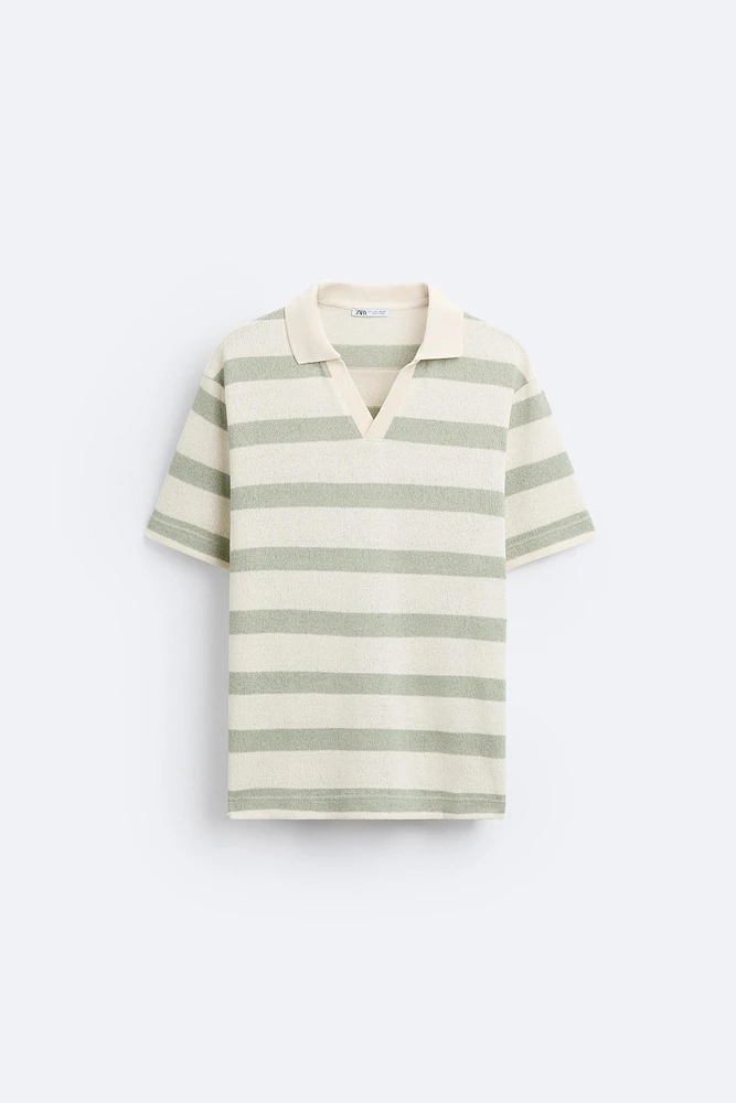 TEXTURED STRIPED POLO