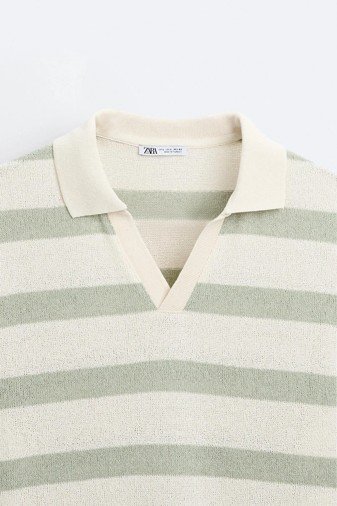 TEXTURED STRIPED POLO