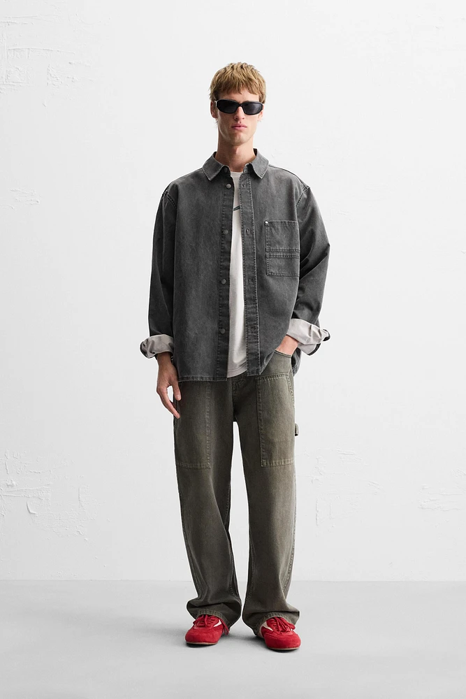 WAXED EFFECT OVERSHIRT