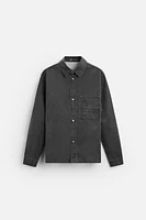 WAXED EFFECT OVERSHIRT