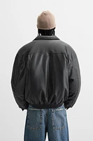 FAUX LEATHER PADDED JACKET