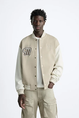 CONTRASTING PATCHES BOMBER JACKET