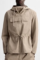 WATER REPELLENT TECHNICAL JACKET WITH POUCH POCKET